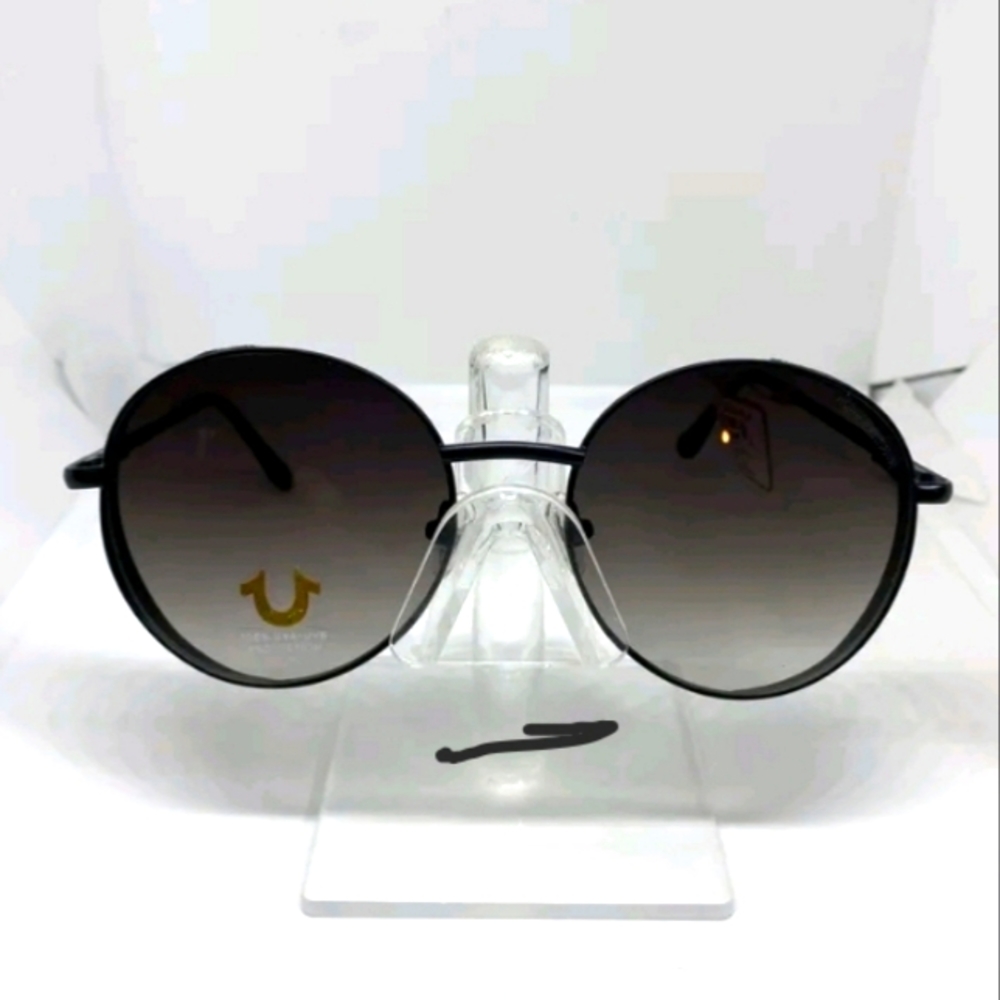 NEW True Religion Round Smoke Black Sunglasses TRU4025SJ540BLK